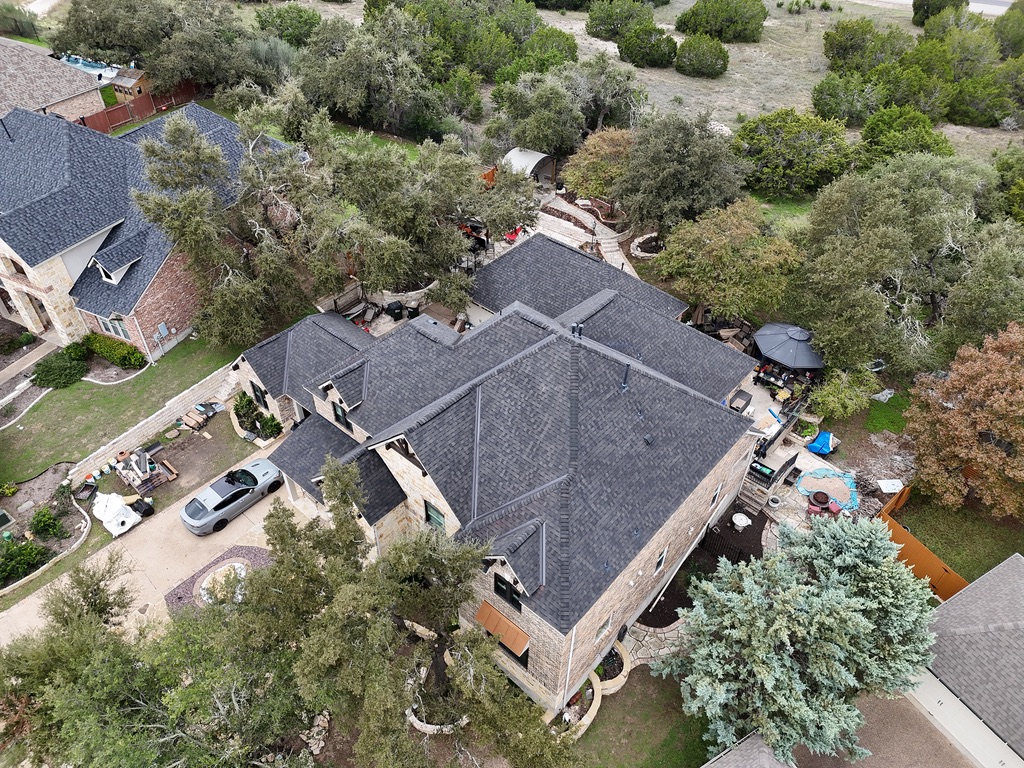 Drone shot of roof work