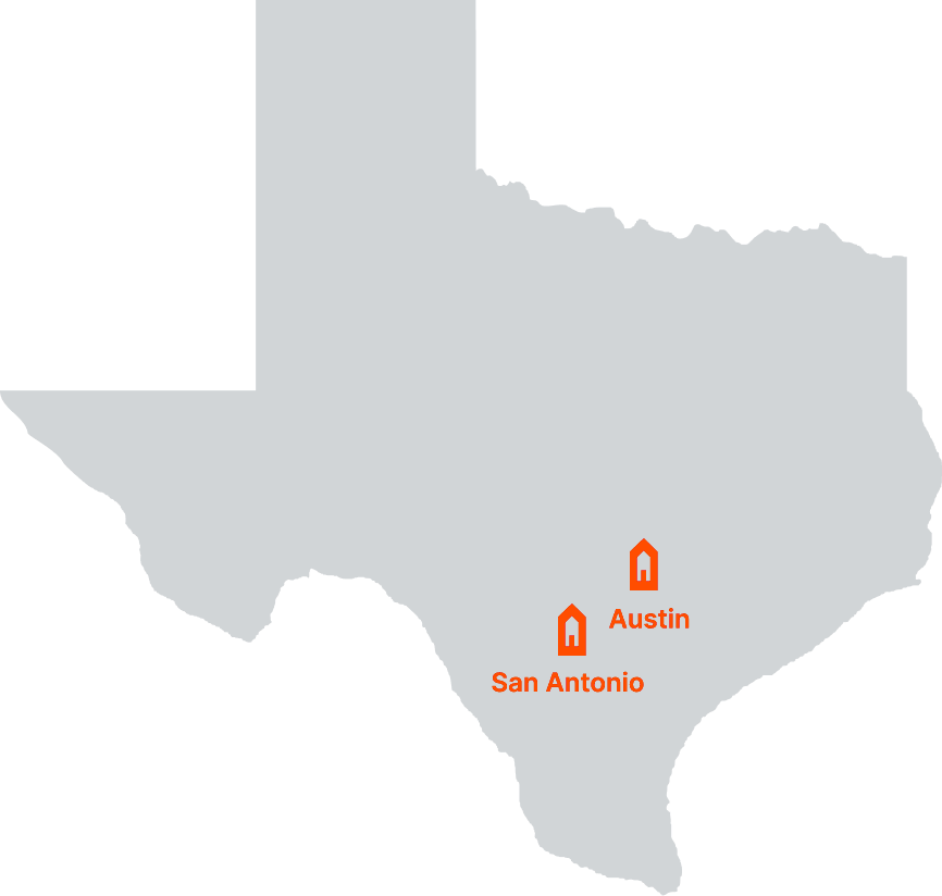 Texas service area map