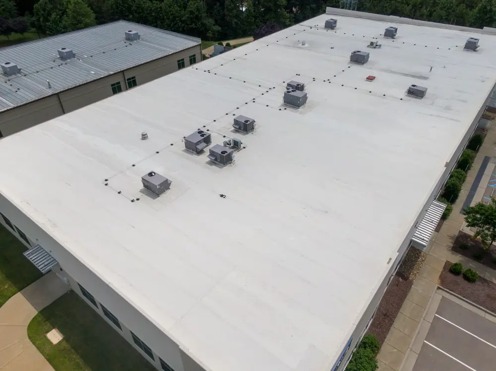 Commercial flat roofing system in Austin Texas