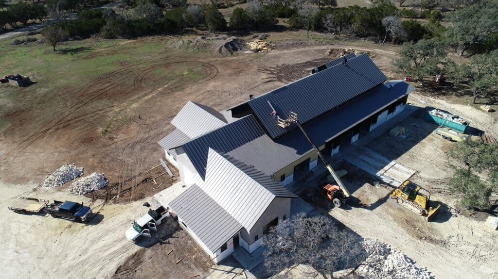 Standing seam metal roof installed by Next Gen Roofing & Construction in Central Texas