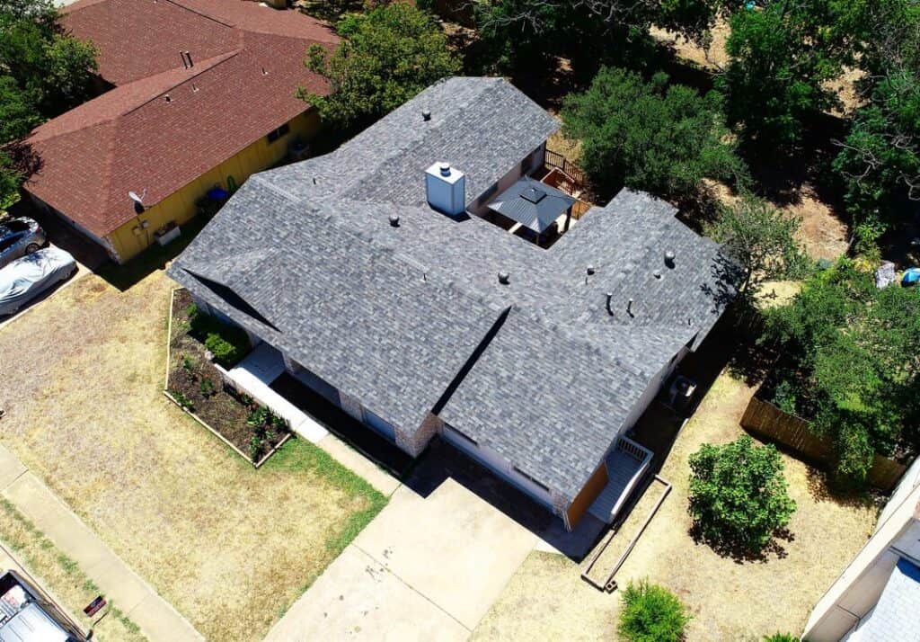 Architectural asphalt shingle roof replacement completed by Next Gen Roofing & Construction in the Austin area