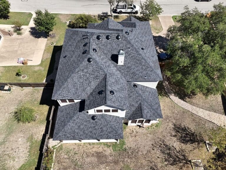 Architectural asphalt shingle roof replacement completed by Next Gen Roofing & Construction in the Austin area