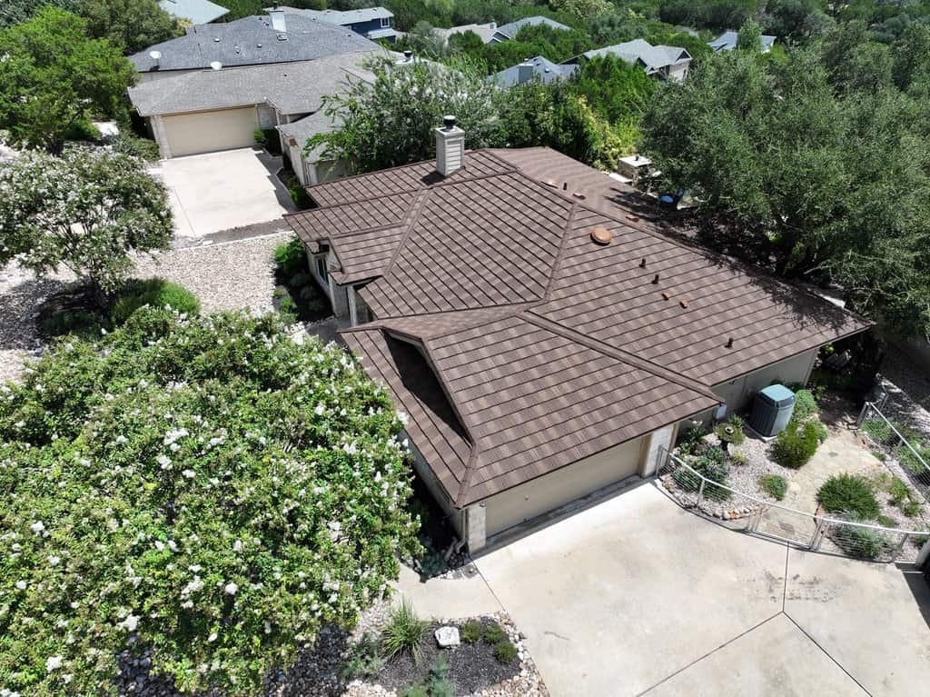 Stone coated steel roof installed by Next Gen Roofing & Construction
